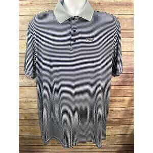 Men’s AFTCO Shirt  XL Blue White  Stripes Performance Fishing Polo